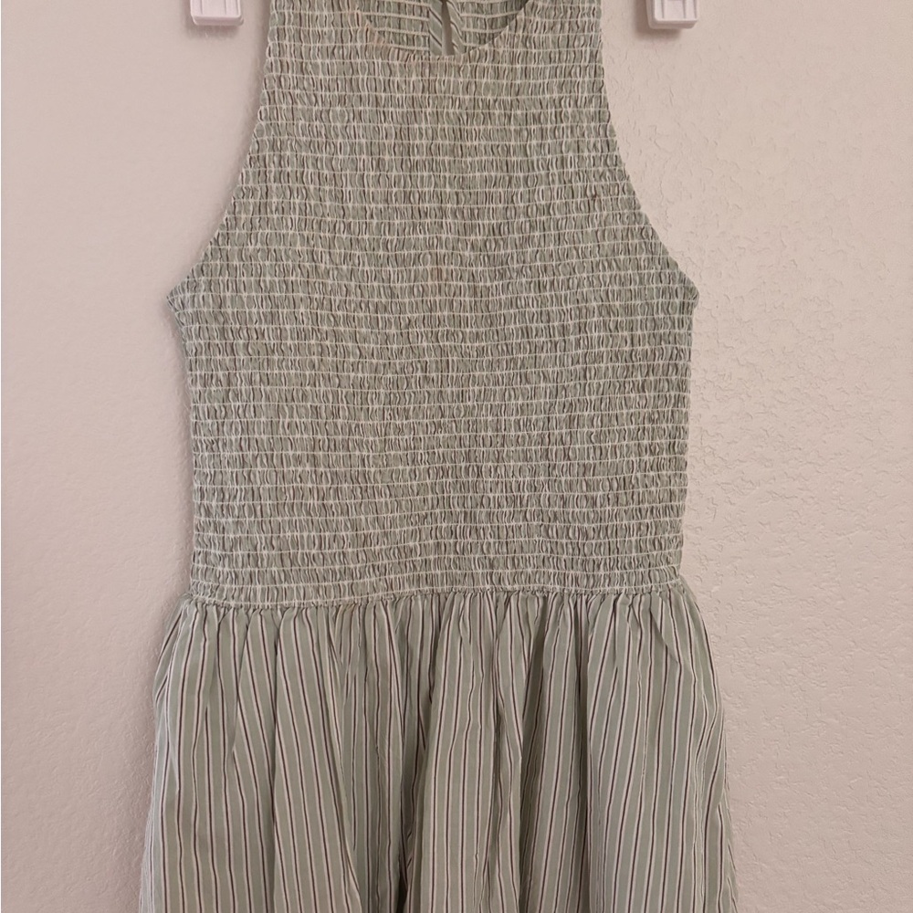 Madewell long green dress size Xs, wore once with packets